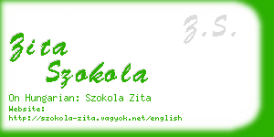 zita szokola business card